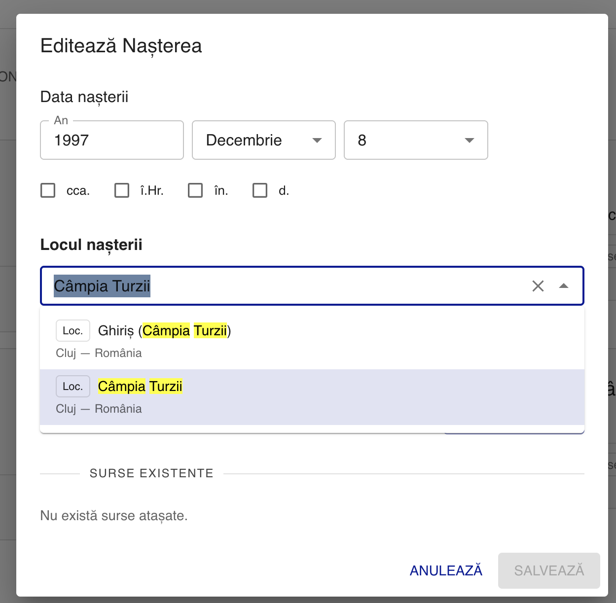 Cum cauți o locație existentă