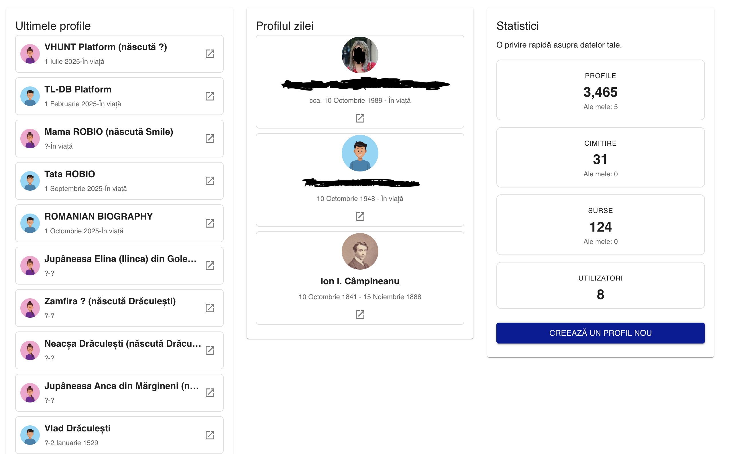 Panou cu trei coloane în portal